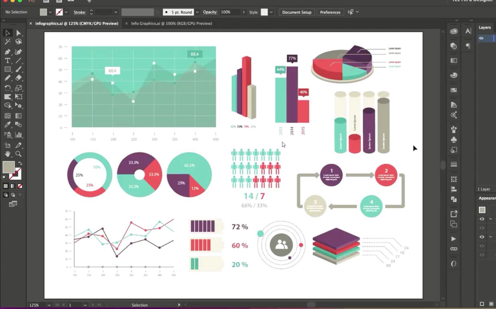 [图]数据可视化 | 在Adobe Illustrator中绘制漂亮的图表 | Creating Graphs in Adobe Illustrator CC