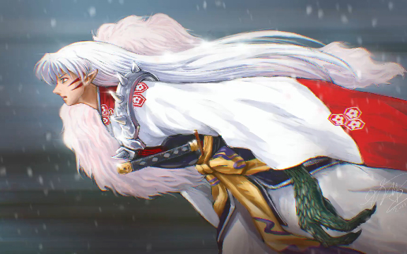 杀生丸大狗子【procreate】绘画过程