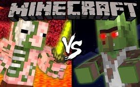 [Minecraft]僵尸猪人VS僵尸村民_哔哩哔哩_bilibili
