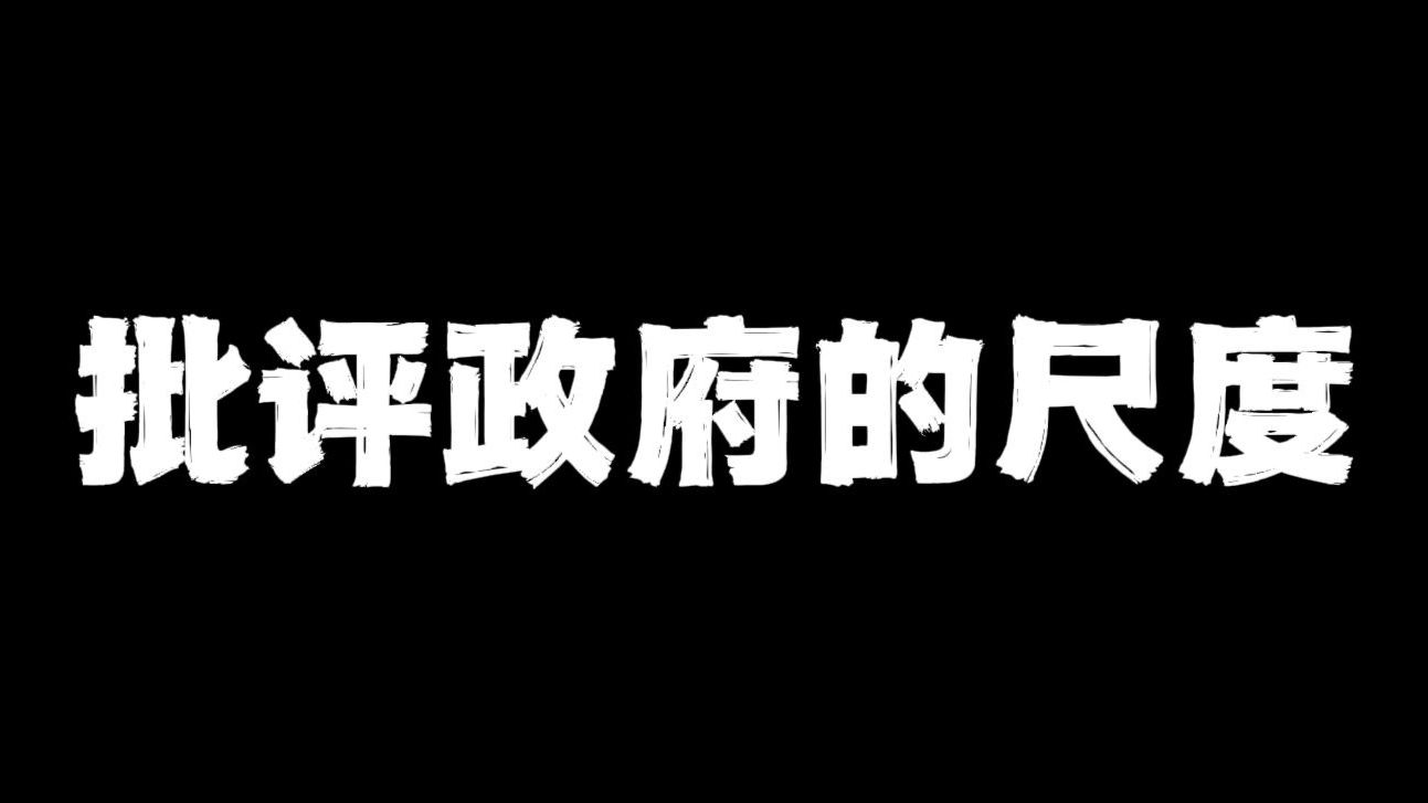 我可以随意批评政府，政府不会干掉我，因为我只是不爽，没有组织行动。