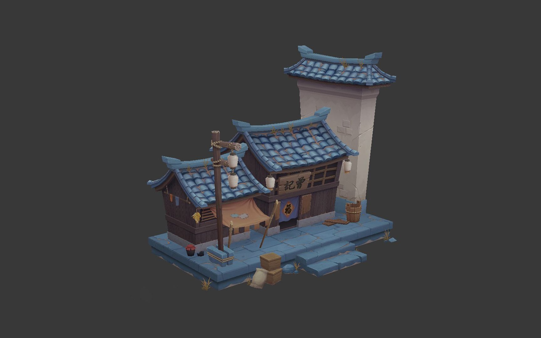 "古风建筑"游戏场景模型制作教学-3dmax基础建模教学