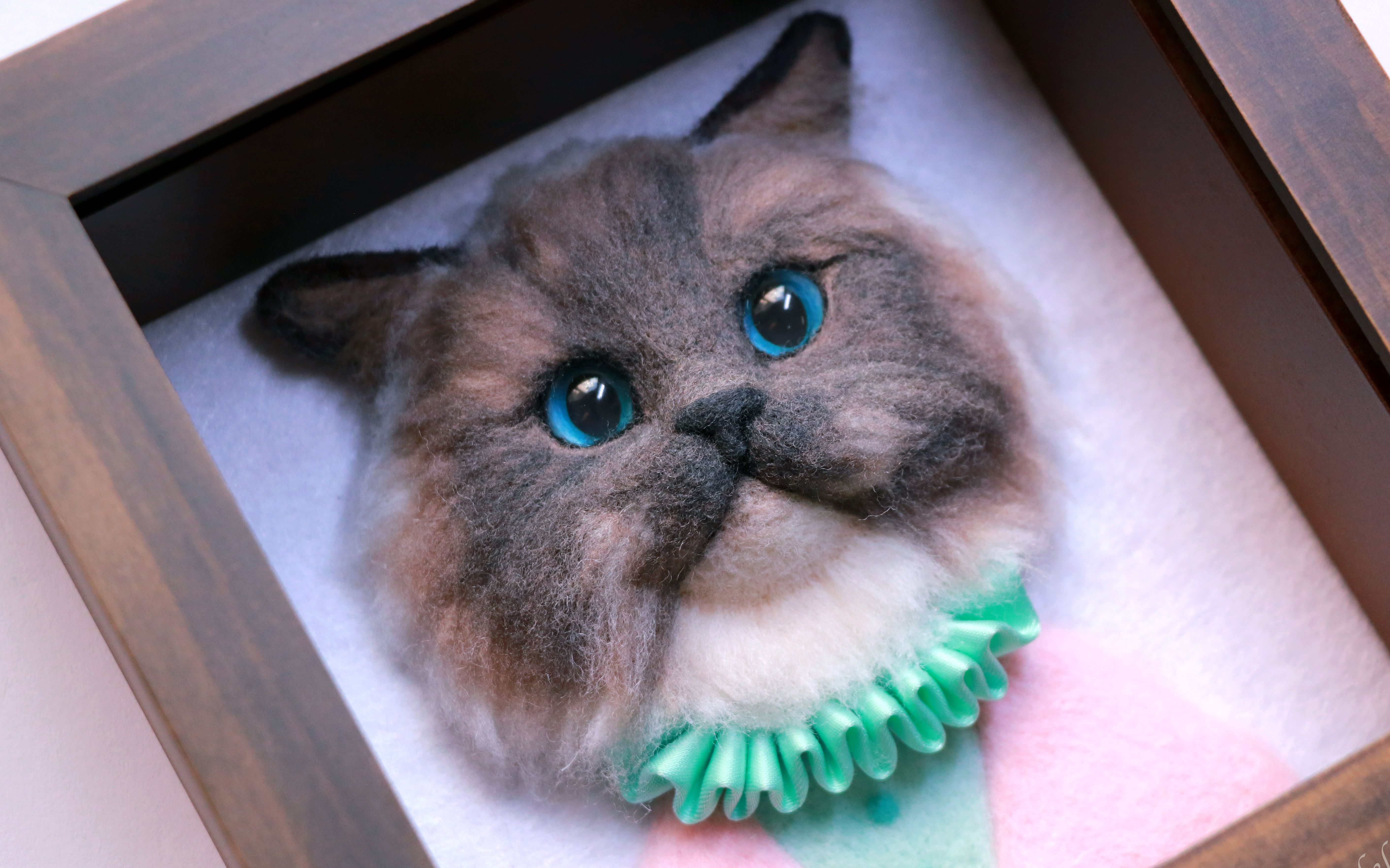 【lari手作】羊毛毡布偶猫植毛过程_哔哩哔哩 (゜-゜)つロ 干杯~-bili