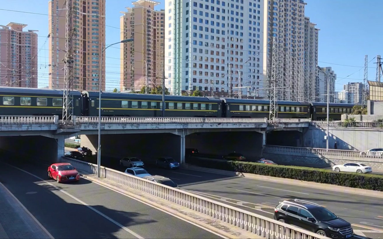 站在莲花桥边拍进出北京西站的火车