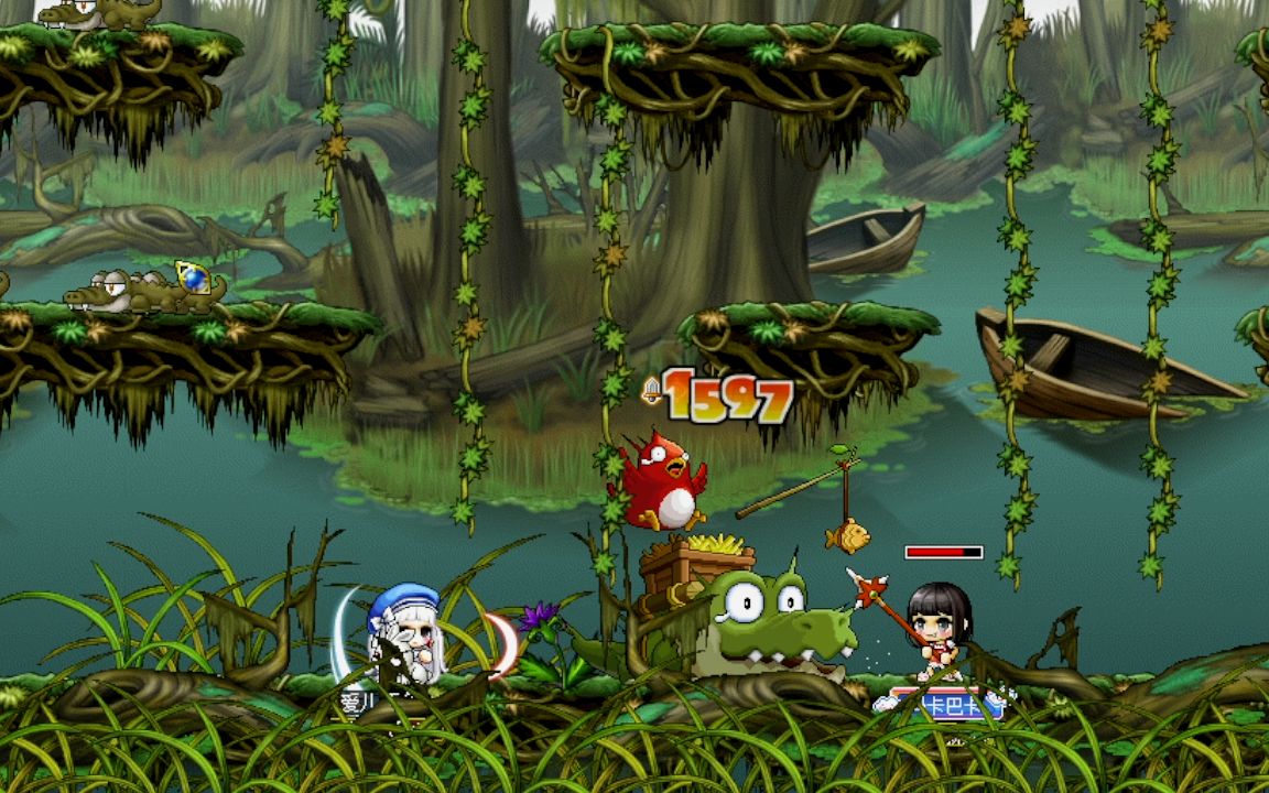 冒险岛怀旧:鳄鱼王boss挨揍记!