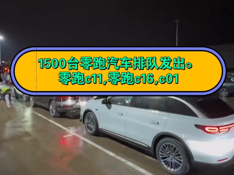 1500台零跑汽车排队发出.零跑c11,零跑c16,c01哔哩哔哩bilibili