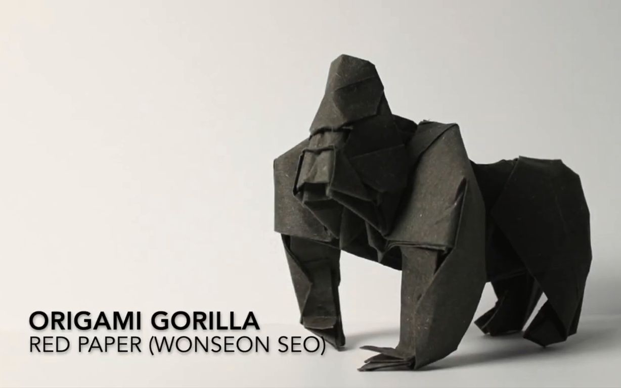 【油管搬运】【折纸Origami】大猩猩⷇orilla by Red Paper (Wonseon Seo)哔哩哔哩bilibili