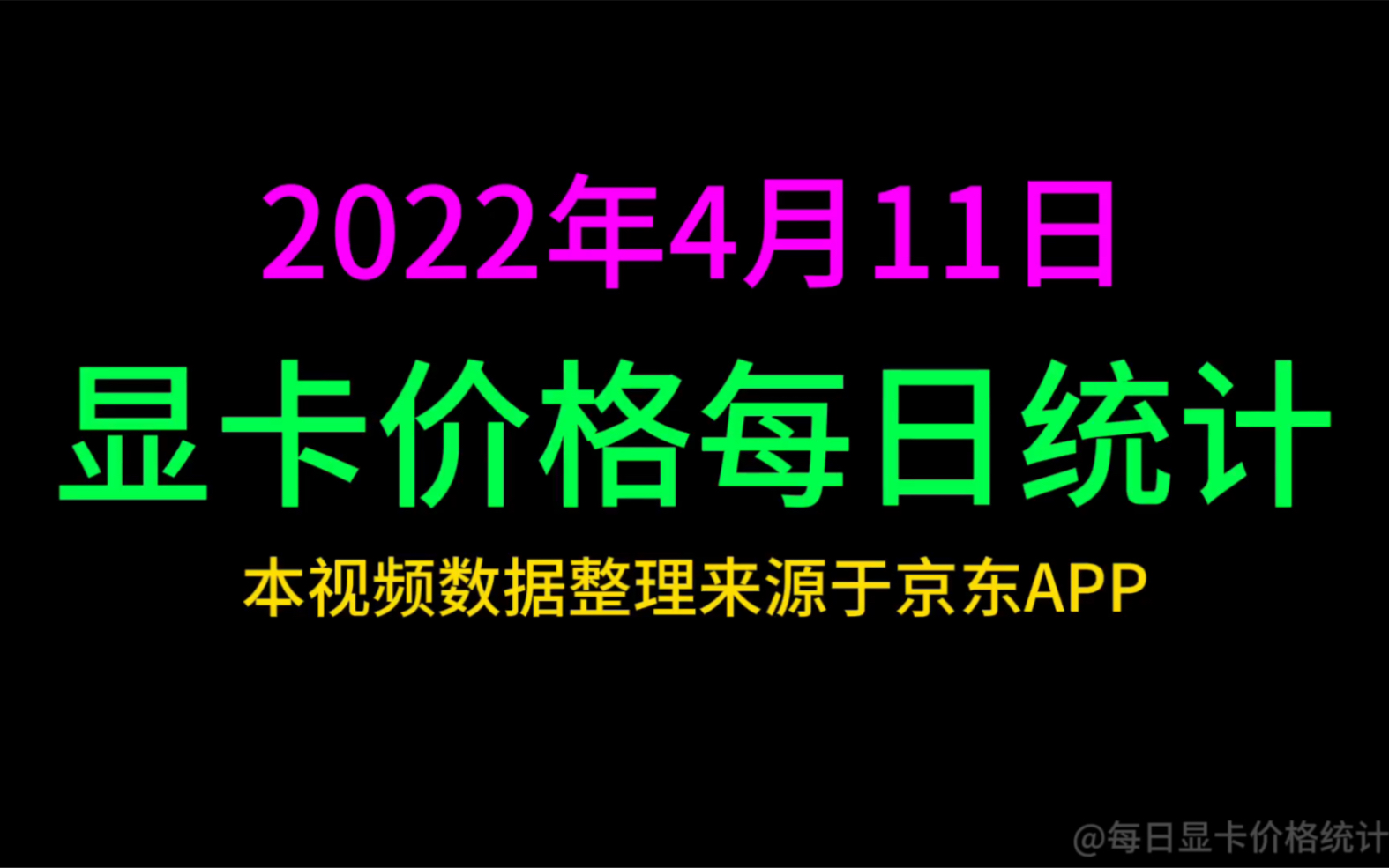 2022年4月11日最新显卡价格统计,3060和3080ti继续下跌,6x50xt基本确定5月份发售哔哩哔哩bilibili