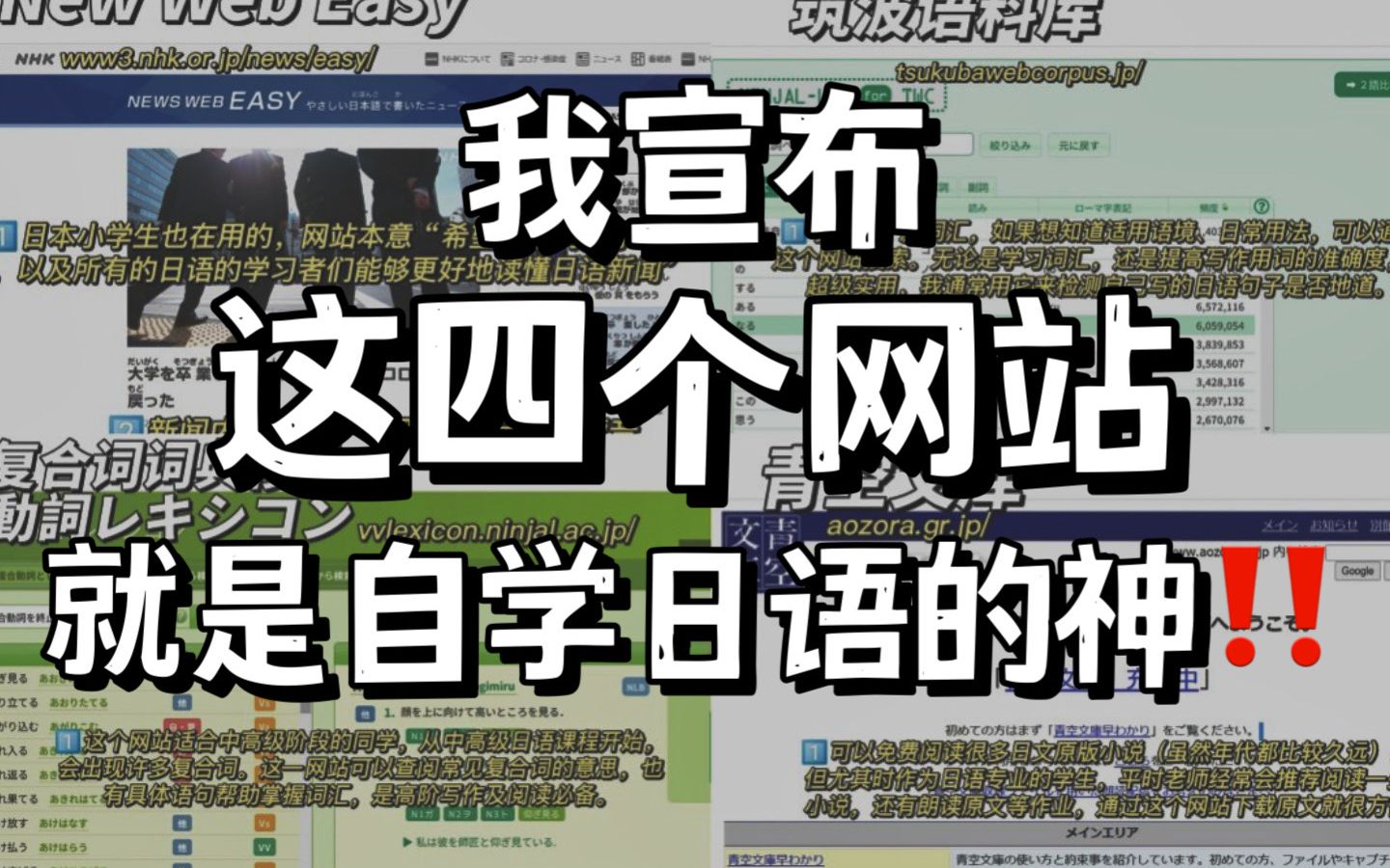 【日语学习】强推这四大日语自学网站,轻松告别知识付费!学日语不迷路!哔哩哔哩bilibili