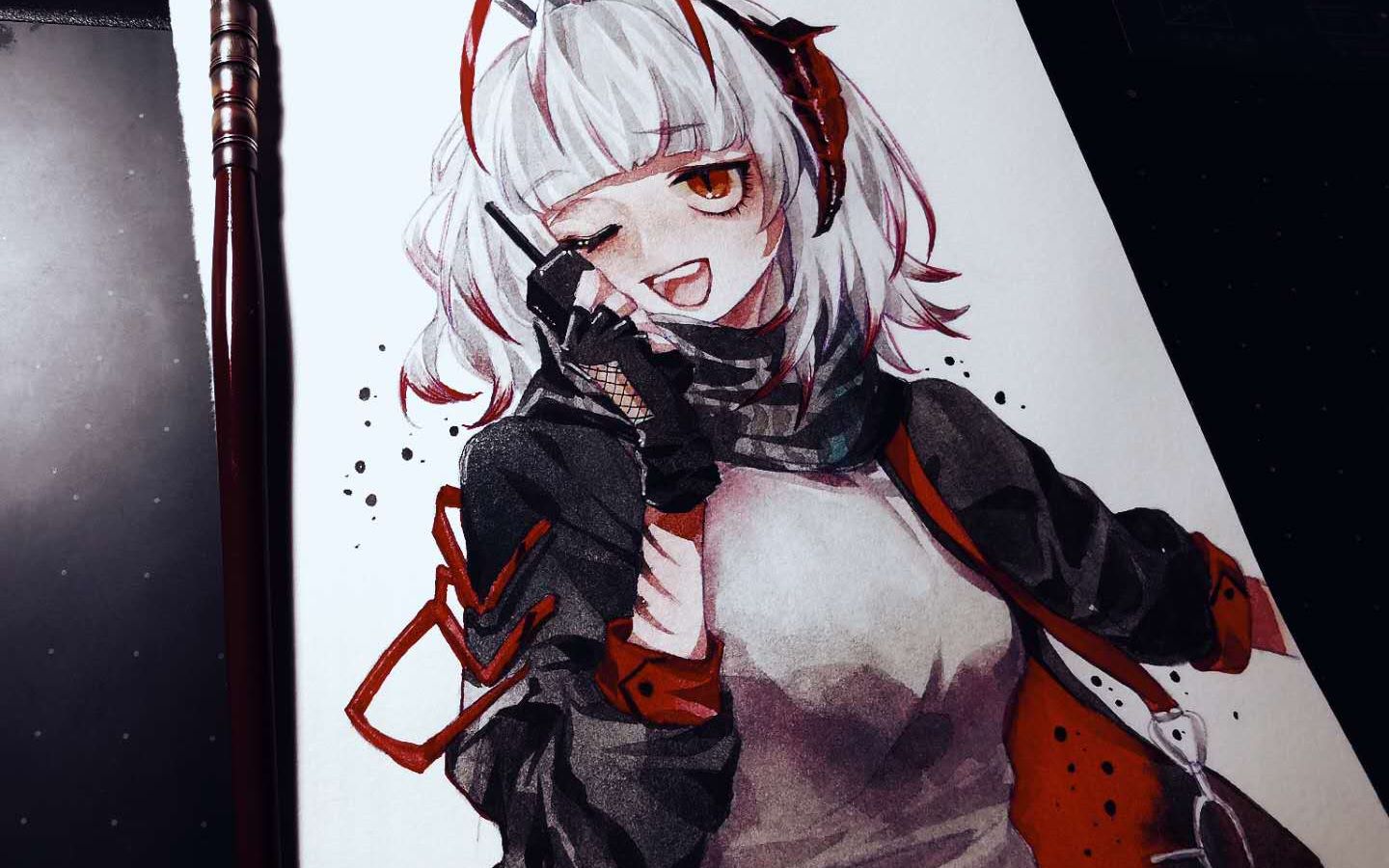 [水彩过程]明日方舟-w"我数到三,你们还有投降的机会 三~!