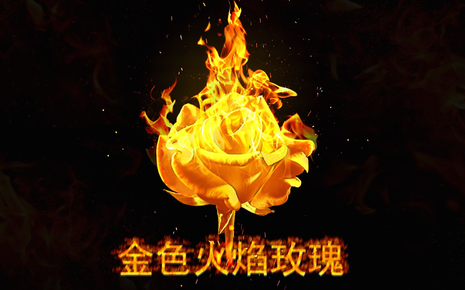 ps超级合成超炫的金色火焰玫瑰