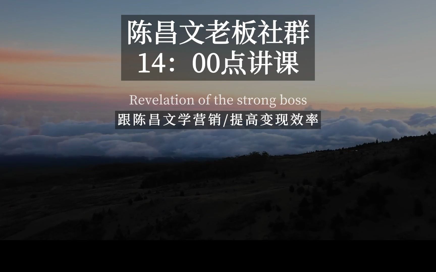 陈昌文:陈昌文老板社群每天14点讲课