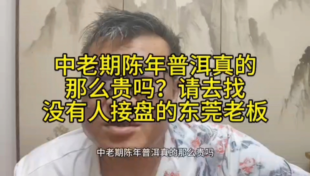 中老期陈年普洱真的那么贵吗?请去找没有人接盘的东莞老板哔哩哔哩bilibili