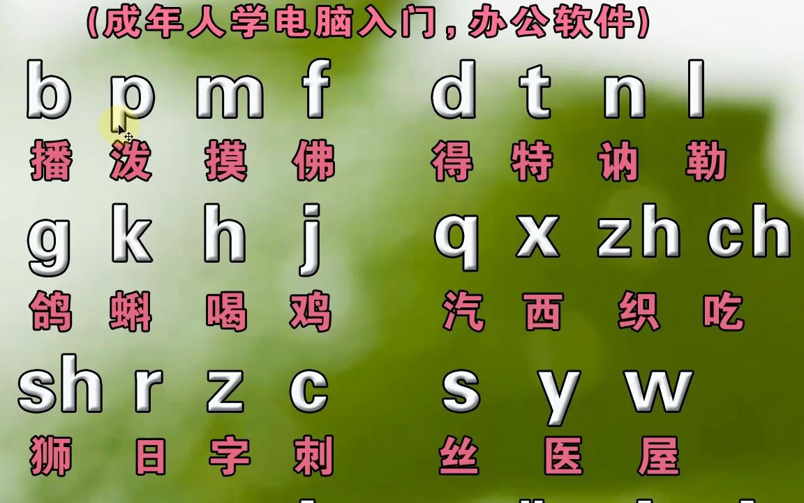 成人自學拼音打字,零基礎學習漢語拼音字母表,打字訓練入門