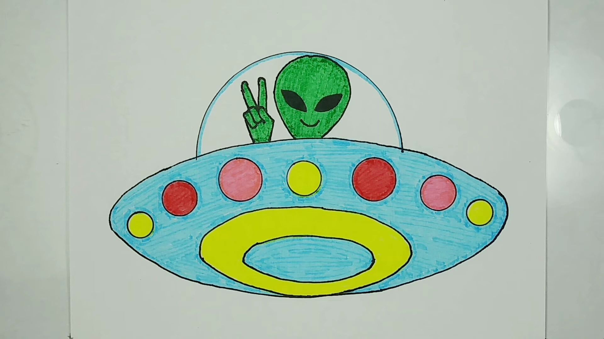 【儿童绘画】简笔画教程:今天教大家如何画外星人和飞碟
