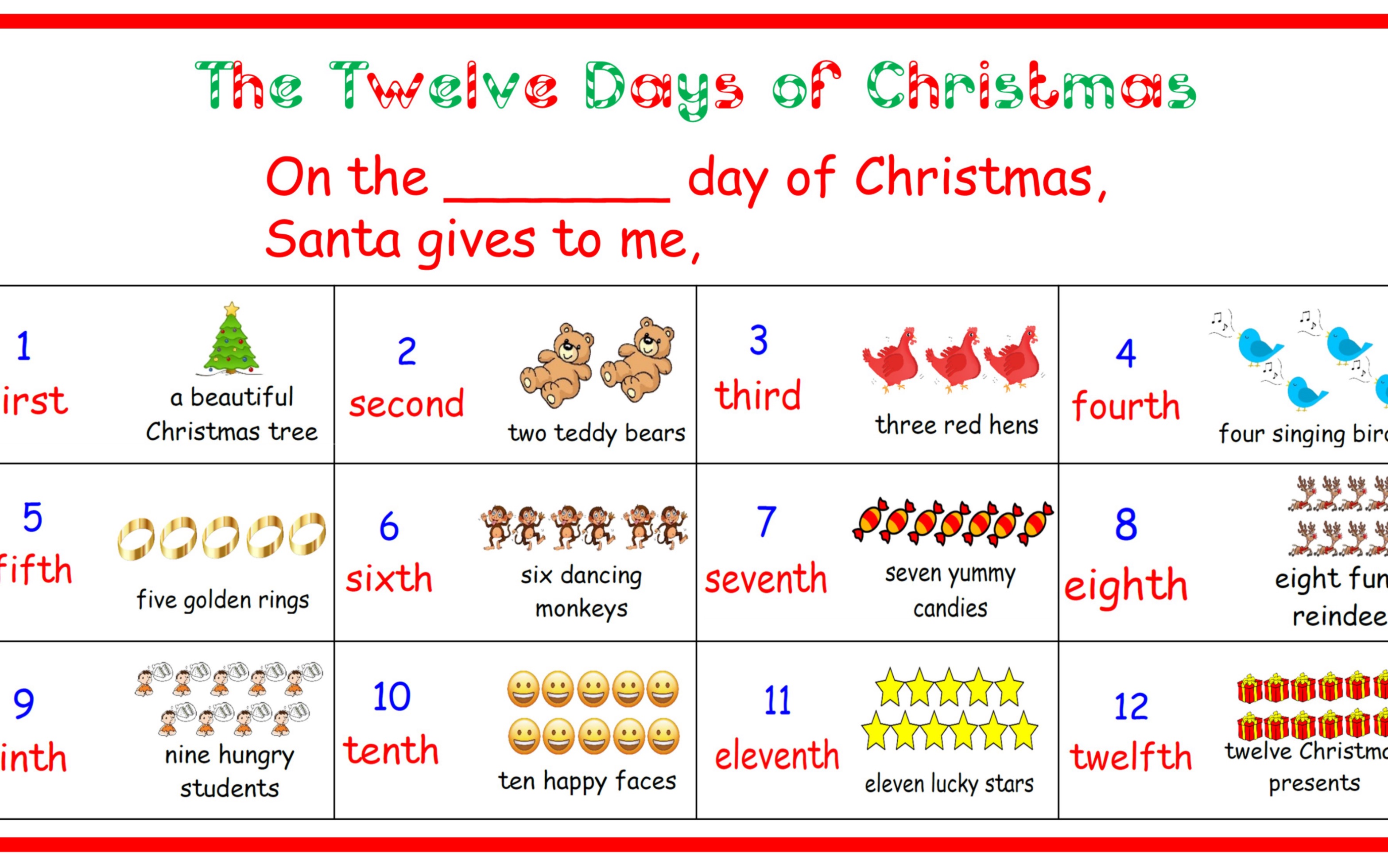 [图]The Twelve Days of Christmas ｜simplified version｜new lyrics｜for young kids