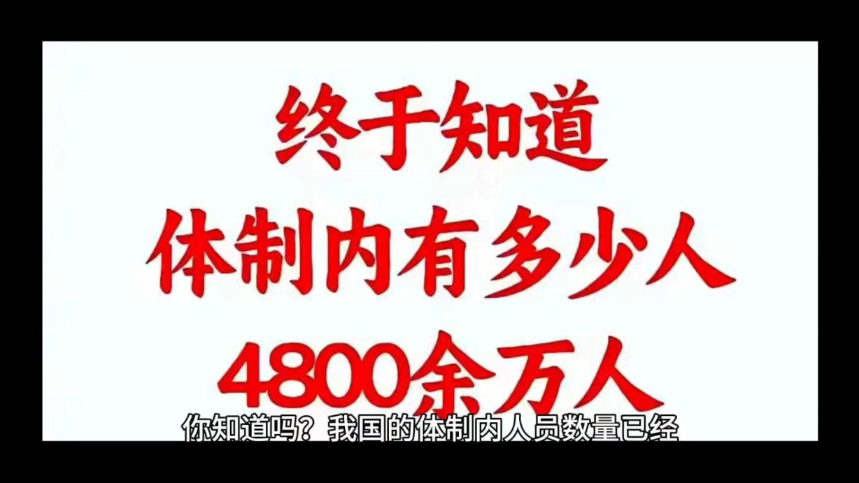 我国的体制内人员数量已经达到了惊人的4800万人哔哩哔哩bilibili