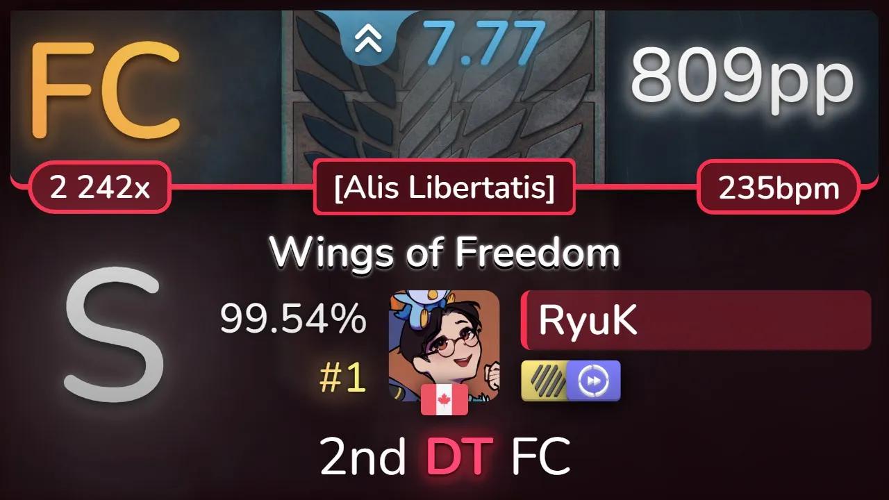 [图]RyuK | EPICA - Wings of Freedom [Alis Libertatis] +HDDT 99.54% (#1 809pp FC) - o