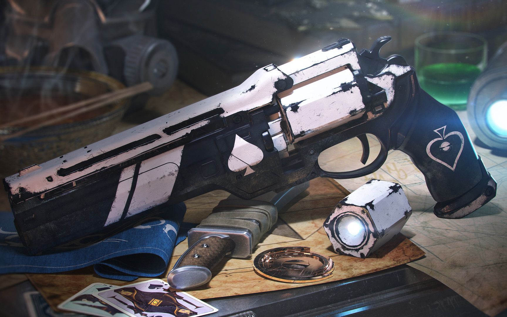 【3dmax武器建模】黑桃a"左轮"手枪模型3d建模