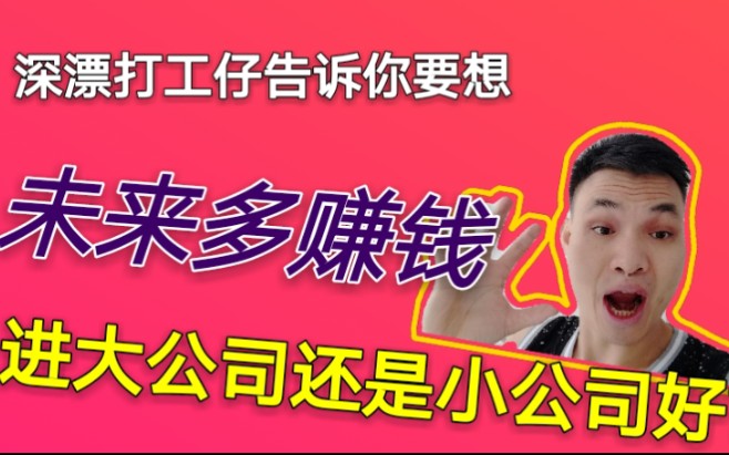 找工作进大公司好?还是小公司好?看看10年工作经验研发深漂打工工程师怎么说!希望对大家有用哔哩哔哩bilibili