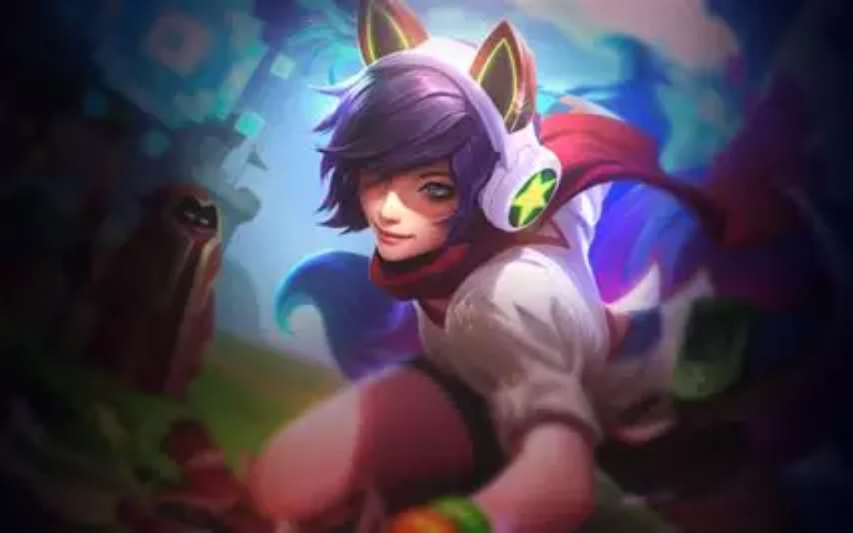 英雄联盟手游阿狸,电玩系列皮肤预览,up主是白嫖的,好好看,贼香