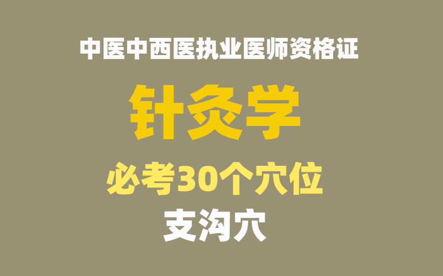 针灸学必考30个穴位支沟穴哔哩哔哩bilibili