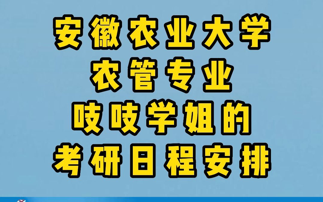 安徽农业大学农管专业吱吱学姐的考研日程安排与经验哔哩哔哩bilibili