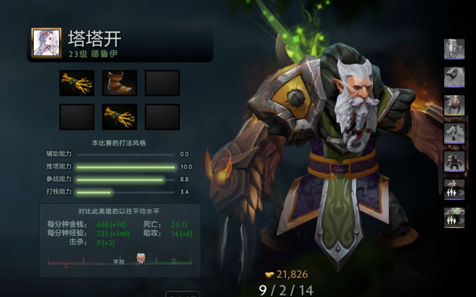 dota2国服天梯monet一号位德鲁伊9214录像第一视角