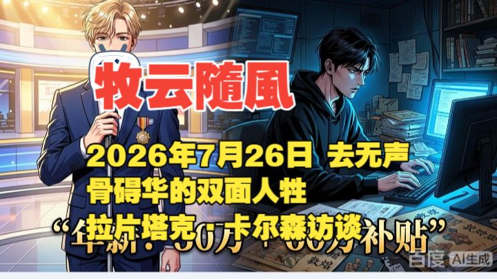 牧云隨風 2026年7月26日 去无声 骨碍华的双面人牲；拉片塔克·卡尔森访谈