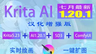 下载视频: 重大升级！krita AI1.20.1+ComfyUI汉化增强版，无需安装一键打造视觉艺术新高度！