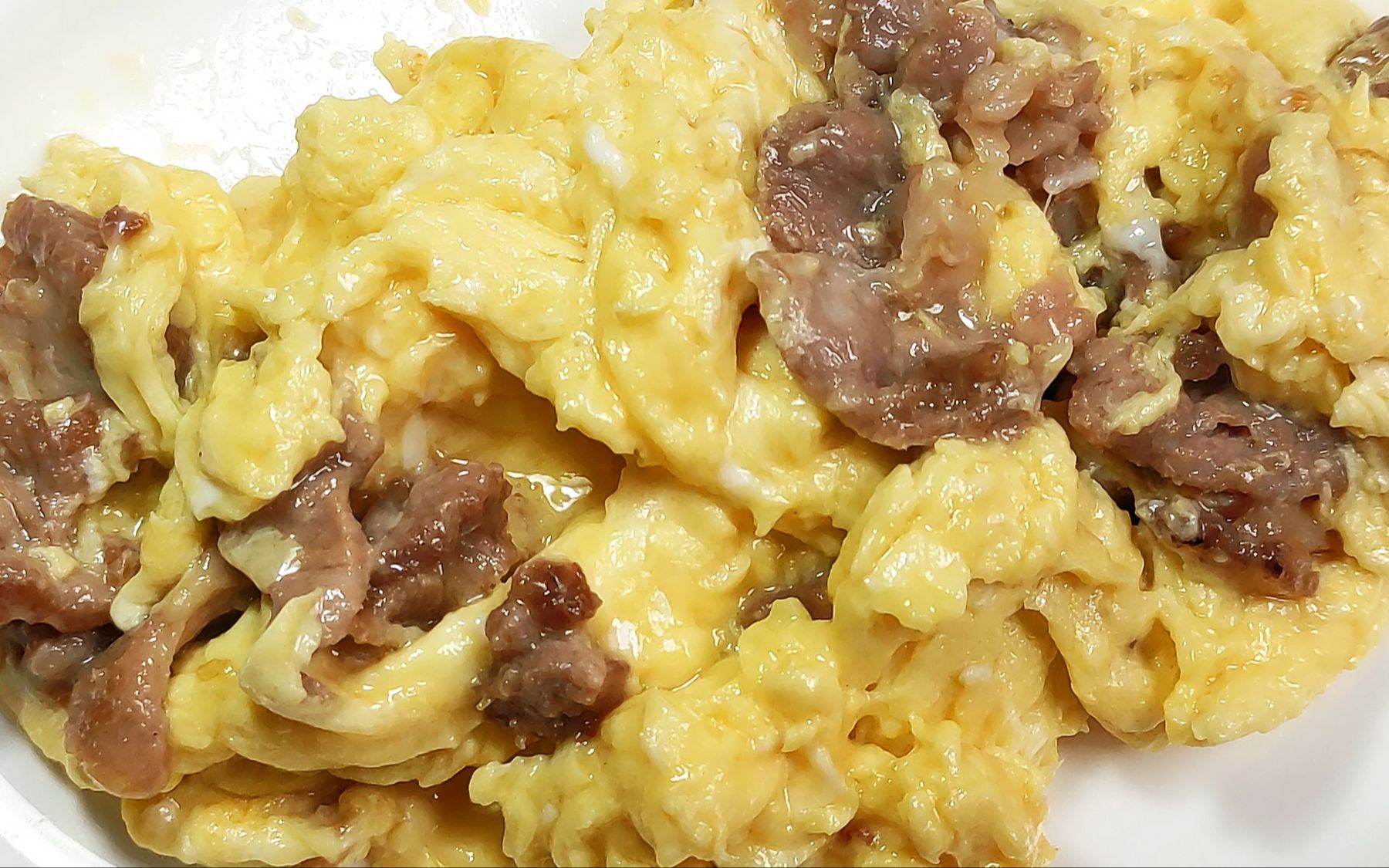 快手家常菜,肉片炒滑蛋,锅气香气都有了