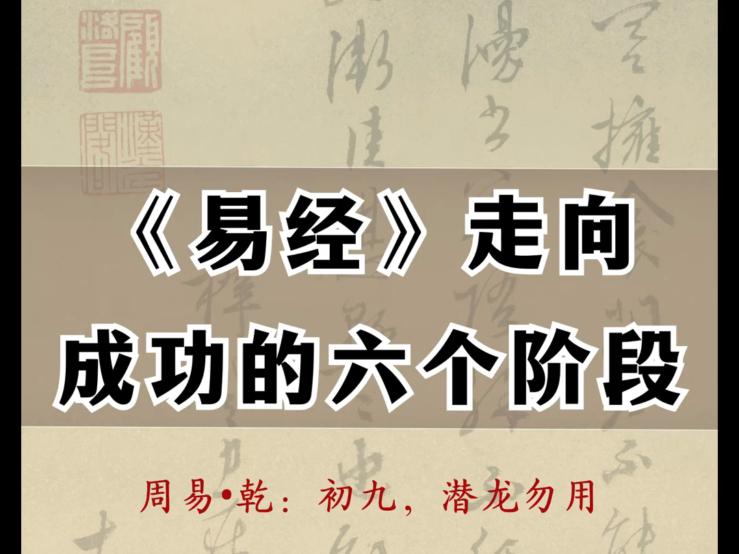 易经中人生走向成功的六个阶段一、潜龙勿用;二、见龙在田;三、终日乾乾;四、或跃在渊;五、飞龙在天;六、亢龙有悔;哔哩哔哩bilibili