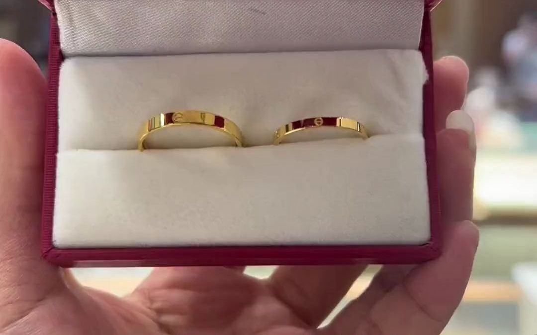 38_精挑细选的对戒#足金999 #情侣对戒 #黄金 #卡地亚 #金戒指