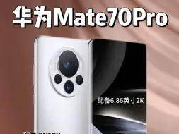 华为 Mate70 采用圆环设计，搭载麒麟 9100 芯片以及纯血鸿蒙 5.0。其轻薄机身展现出极致质感，颜值堪称无敌。华为致力于打造全方面性能均衡精致商务精品