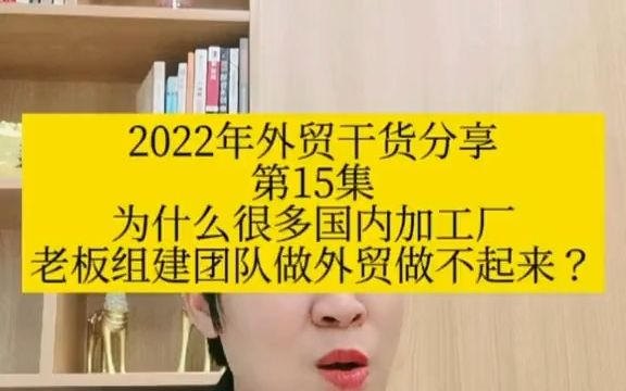 【外贸小白】2022外贸干货分享 (第15集)为什么国内加工厂老板组建团队做外贸,很多人都做不起来?哔哩哔哩bilibili