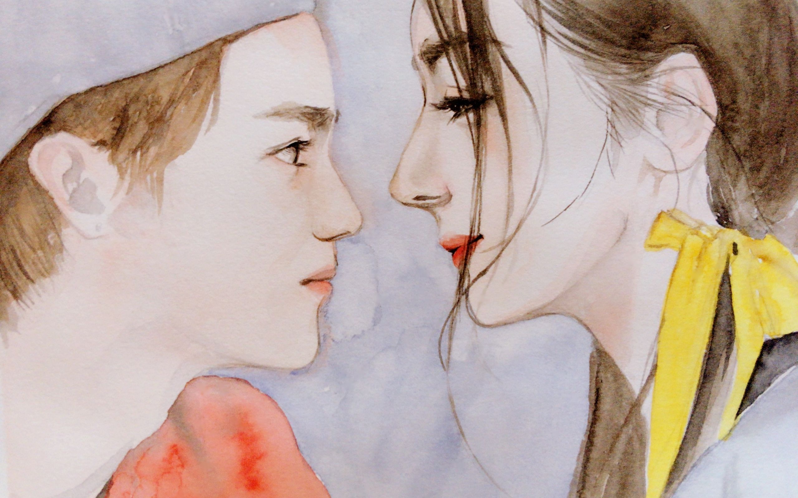 【手绘水彩】【陆地夫妇】不完整的水彩过程