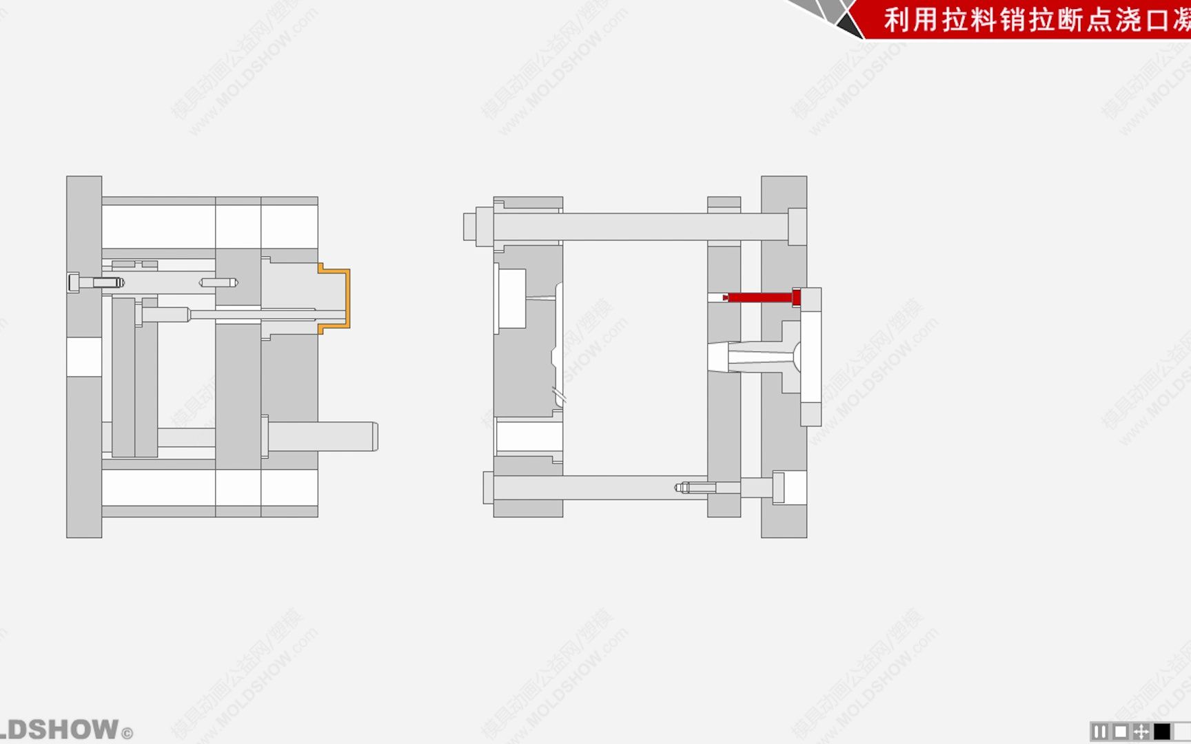 利用拉料销拉断点浇口凝料哔哩哔哩bilibili