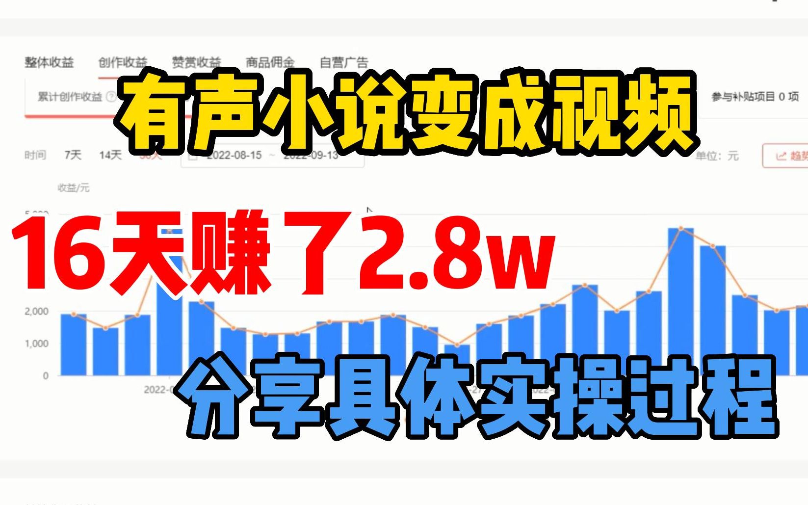 在今日头条把有声小说转成视频,16天赚了2.8W,分享详细实操过程!无脑搬运即可!哔哩哔哩bilibili