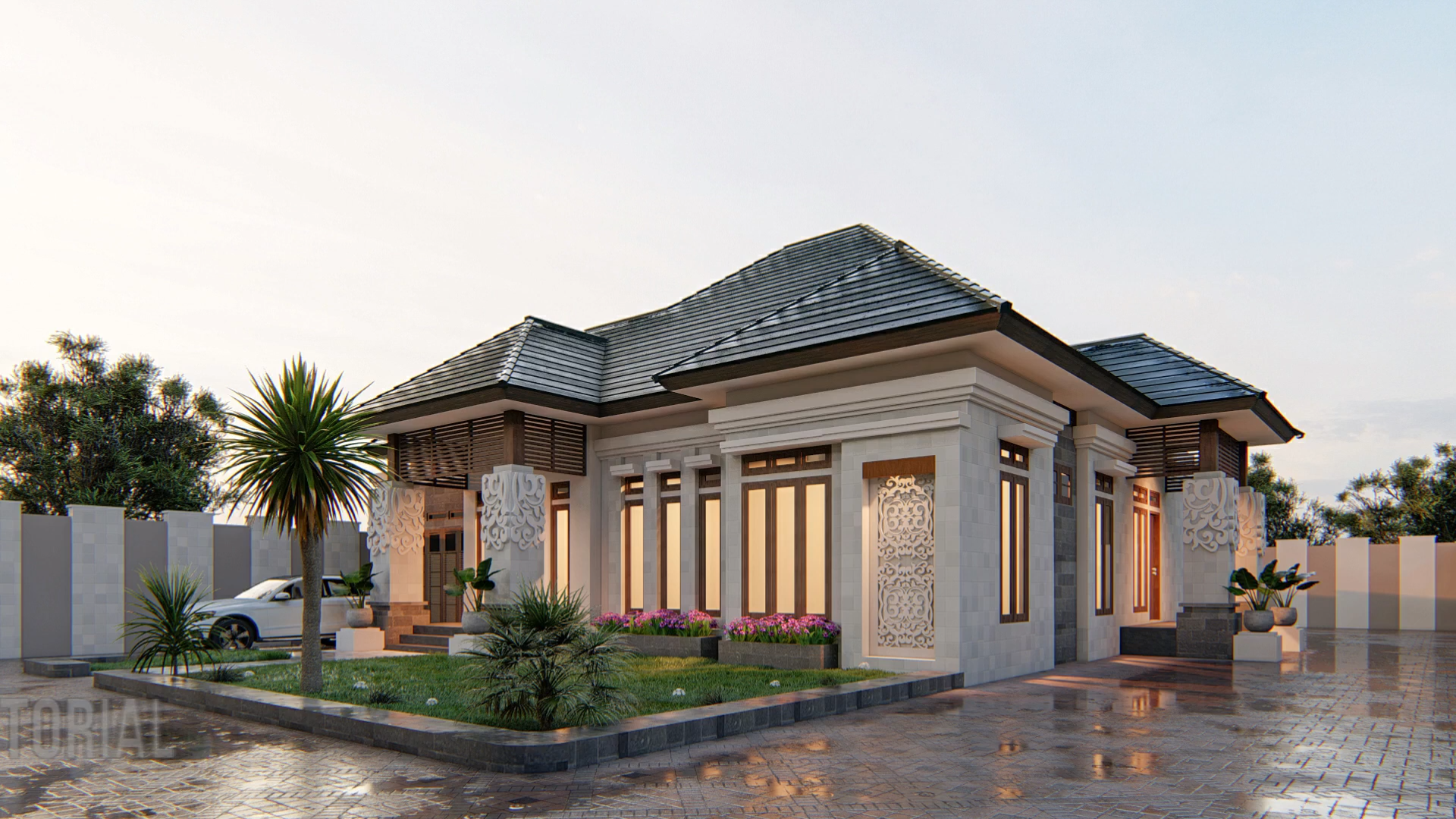 【lumion9】室外夜景黄昏灯光渲染教程#42_哔哩哔哩 (゜-゜)つロ 干杯