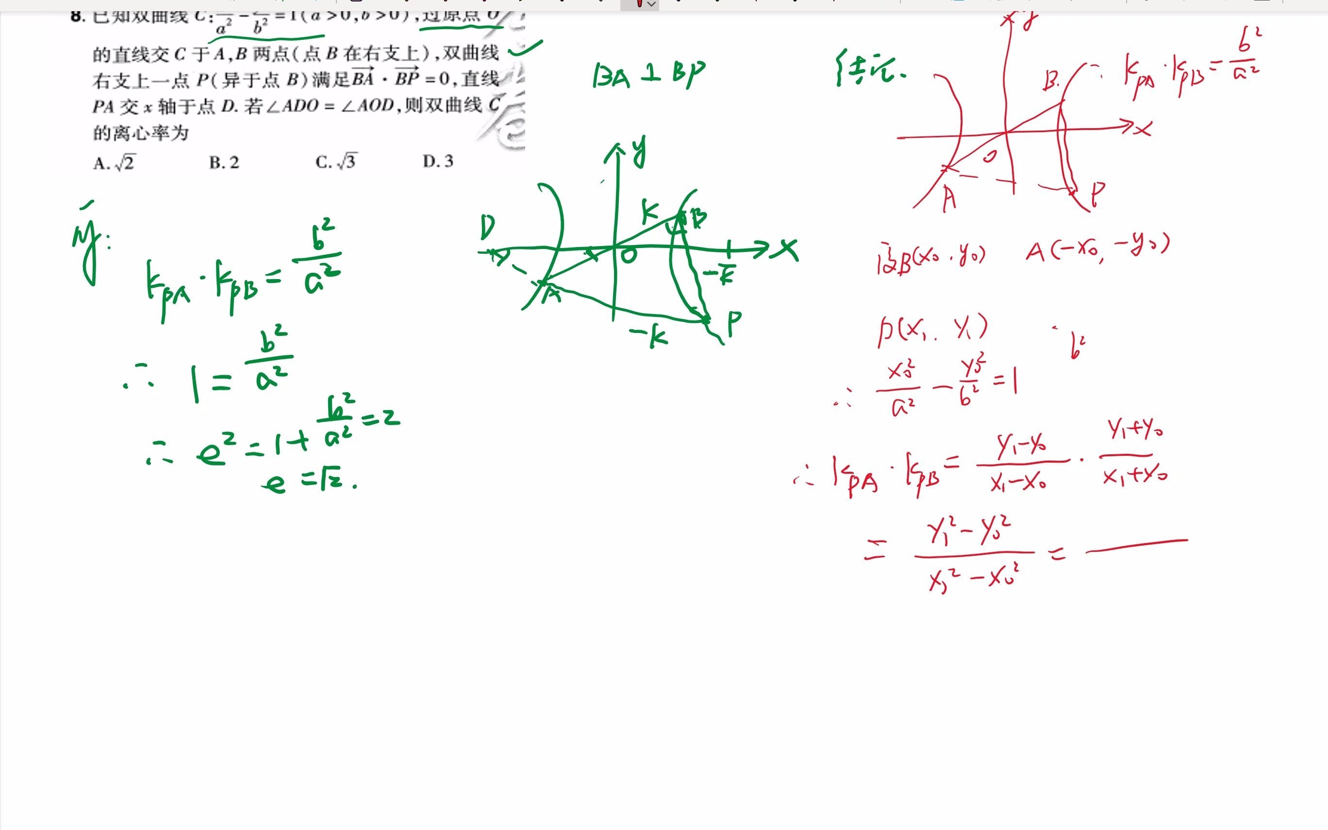 双曲线的离心率问题 二级结论真好用哔哩哔哩bilibili