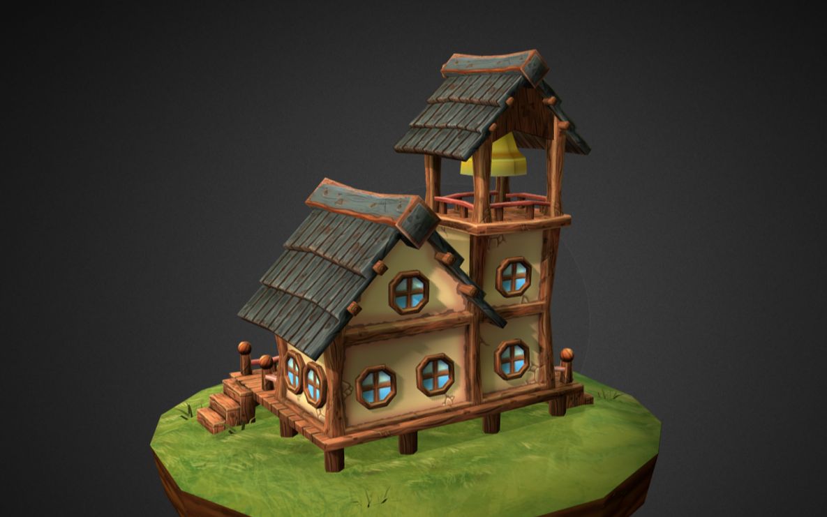 maya场景建模,简单小房子场景模型制作教学,零基础入门必看教程_哔哩