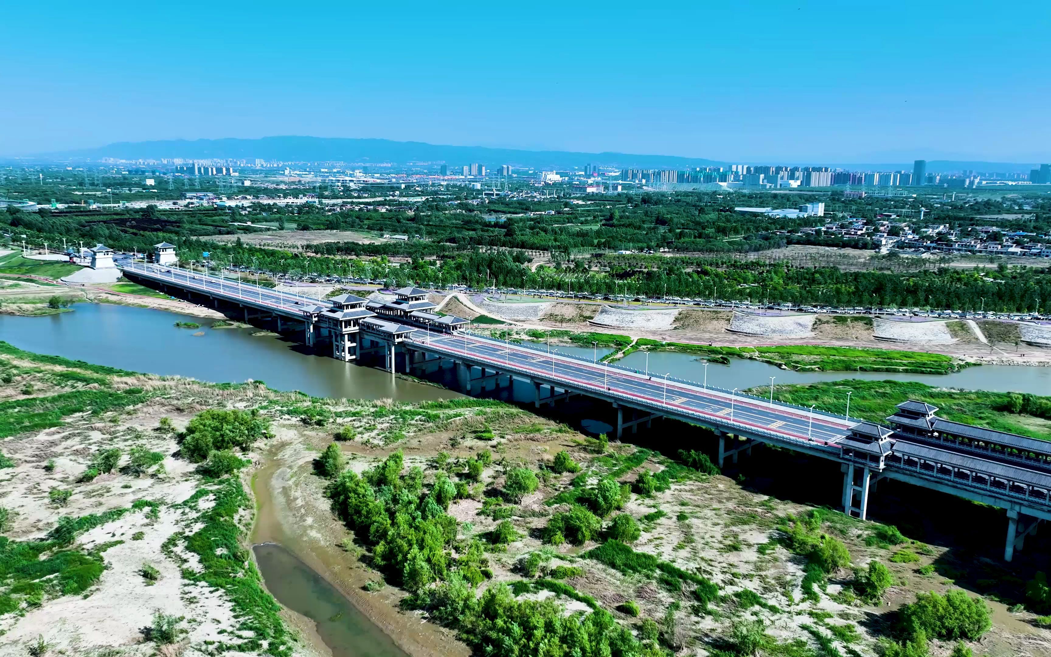 mavic3航拍西安灞河特大桥