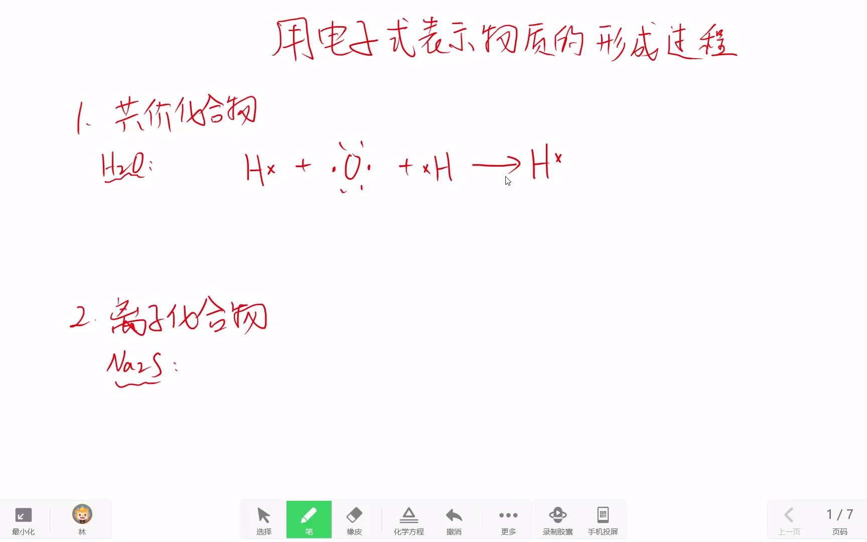 作业:电子式表示物质形成过程哔哩哔哩bilibili