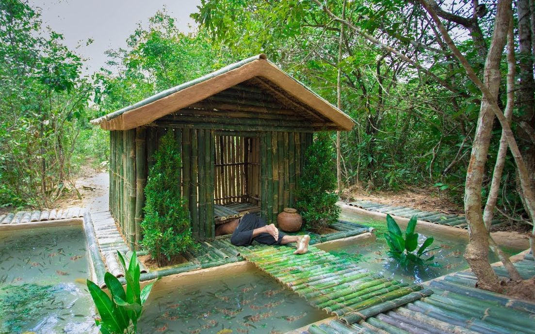 小伙用竹子自建了一座别墅,觉得厉害的点个赞!