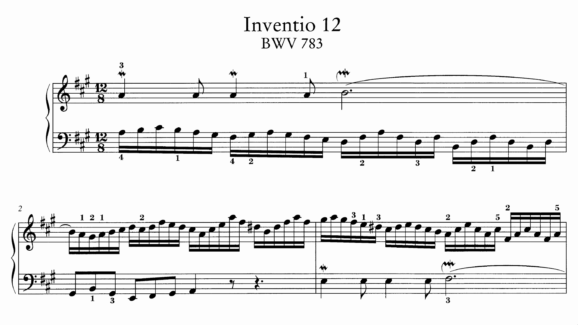 【羽管键琴】巴赫 - 二部创意曲第12首 bwv 783(1720-1723)