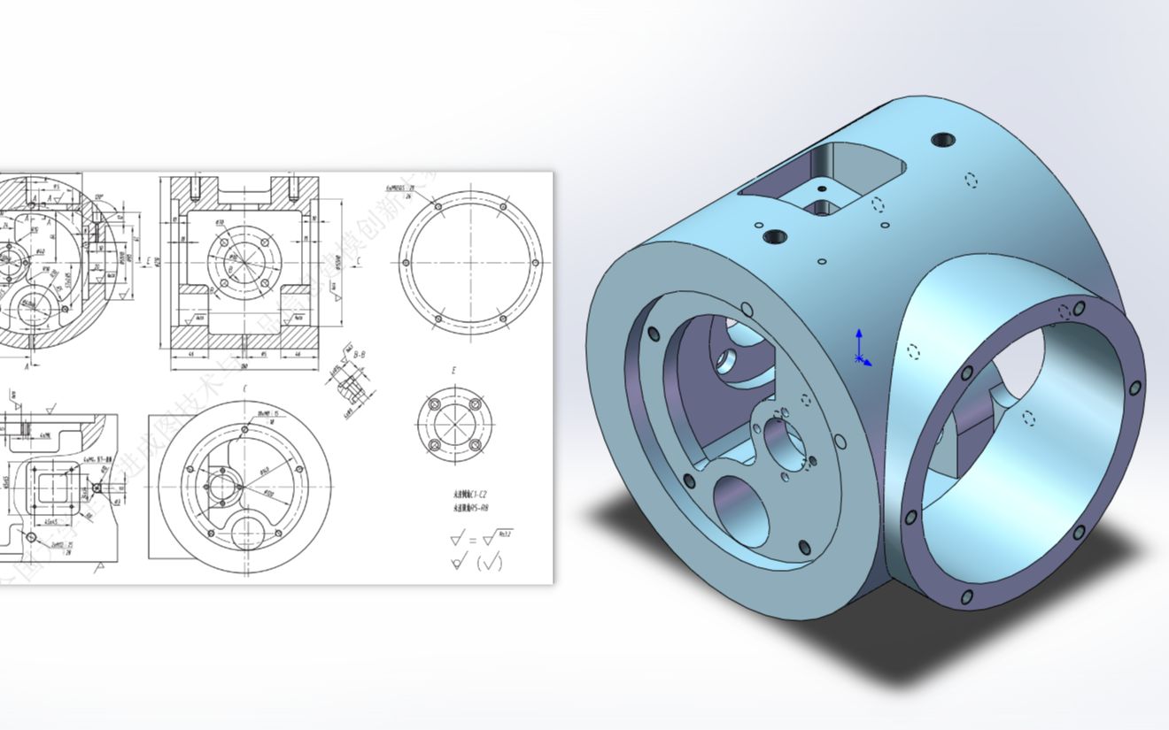 第十三届【高教杯】电感分度头 壳体建模 solidworks