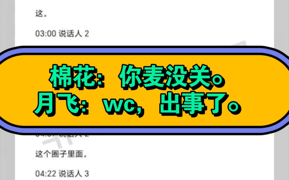 月飞下播忘记关麦爆典,文字存档.网络游戏热门视频