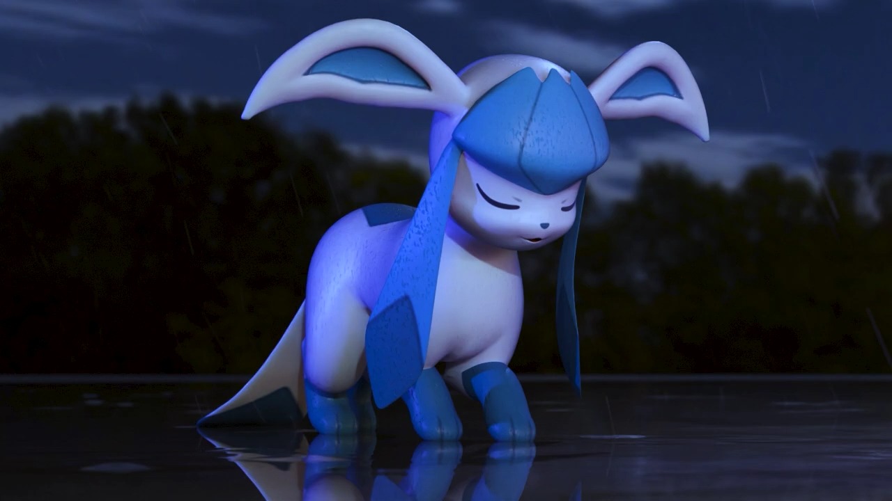 【渲染测试】雨中的冰伊布