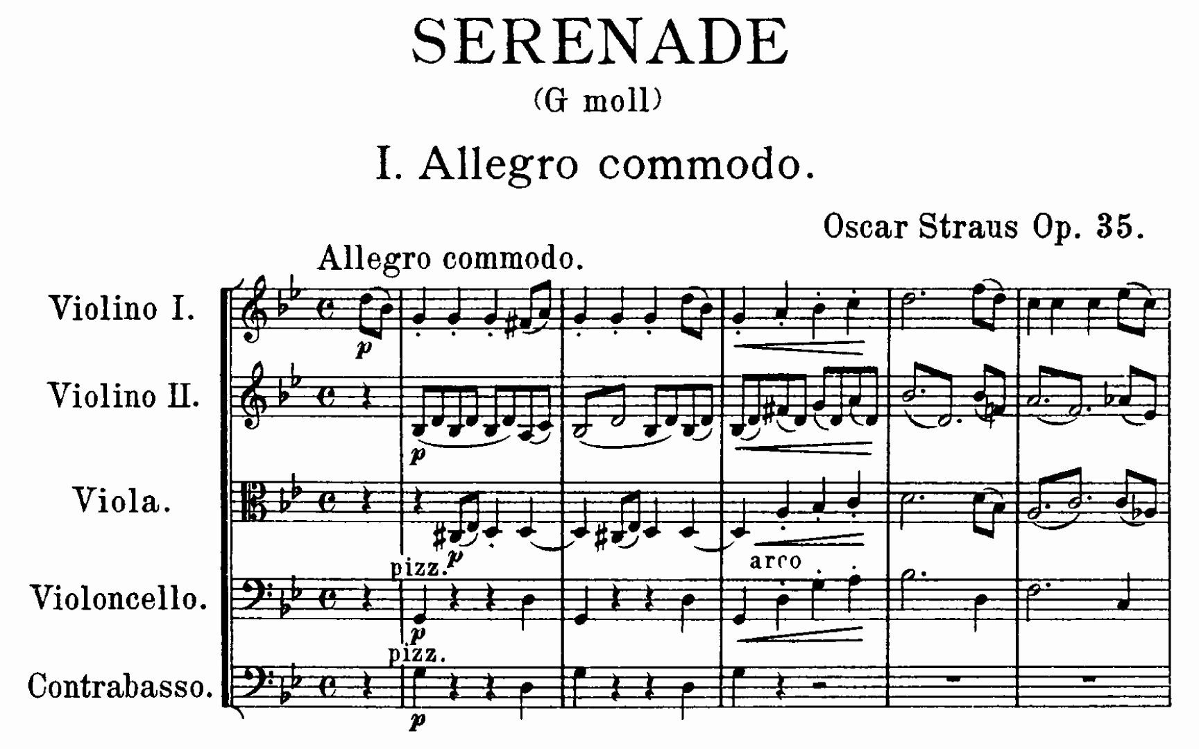 [图]［曲谱同步］［弦乐团］Serenade for String Orchestra 弦乐小夜曲 Op.35 By Oscar Straus