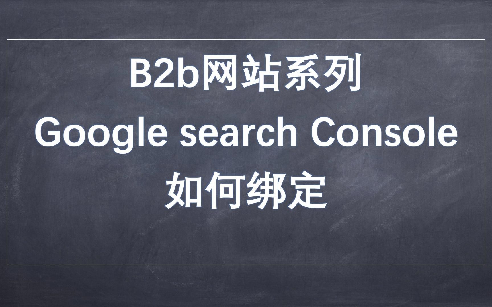 B2b网站系列Google search Console 如何绑定哔哩哔哩bilibili