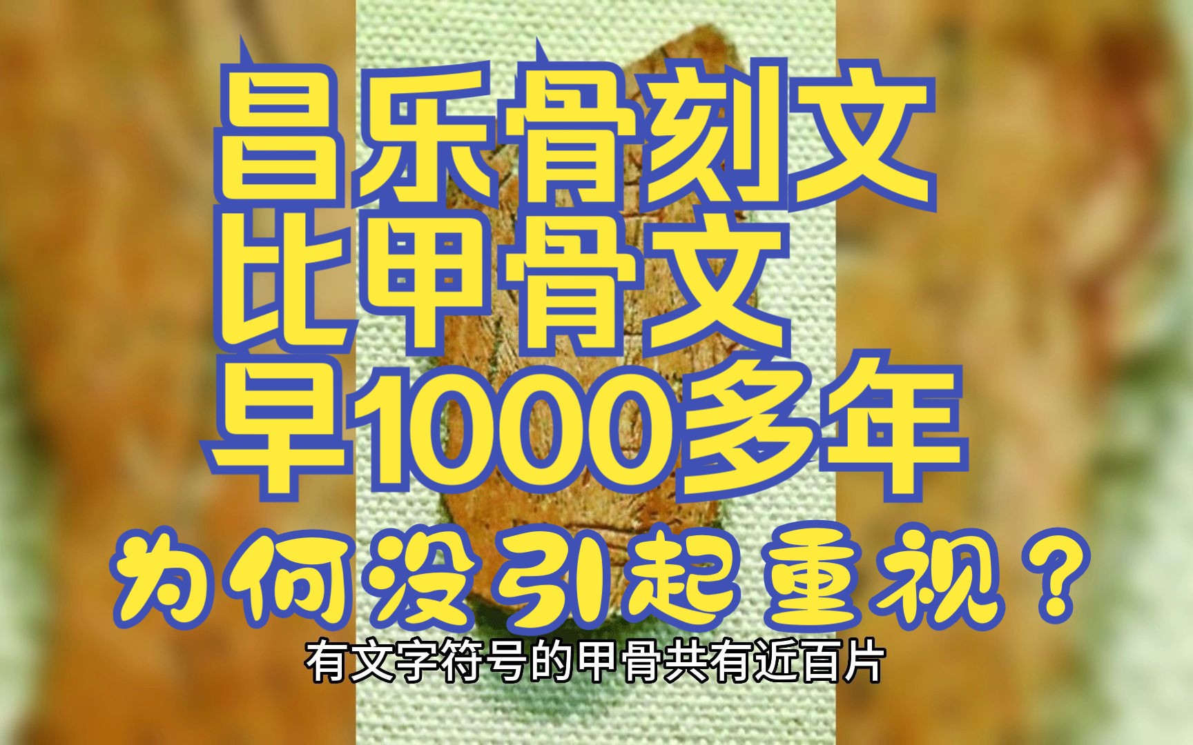 昌乐骨刻文比甲骨文早1000多年,为何没有引起足够的重视?究竟是人工刻画的还是草根腐蚀的?哔哩哔哩bilibili